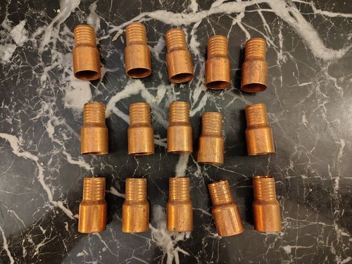 Copper PEX Crimp Adapters to Sweat. 3/4” to possibly 3/4" or 21mm.  Total Of 15.