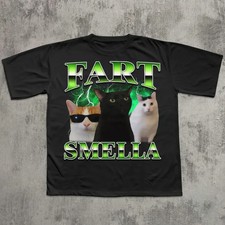 Fart Smella Funny Cat T-shirt, Meme Shirts, Silly Cats Tee, Gift for Her Him