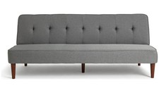 Odeon Fabric 2 Seater Clic Clac Sofa Bed Grey Comfortable Seating