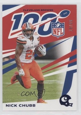 2019 Panini Chronicles NFL 100 Blue /99 Nick Chubb #23 i5f