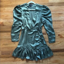 Steve Madden Sage Forest Green Long Sleeve Dress Women's Medium Holiday Party