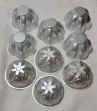 VINTAGE WILTON & UNMARKED 9 PC VERY SPECIAL  ALUMINUM DESSERT MOLDS/MED