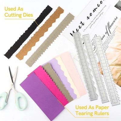 Wellenkante Papier Reißlineal Metallstanze