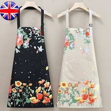 Women Apron with Pockets Adjustable Cooking Aprons PVC Waterproof Kitchen