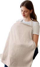 BlissMomum Muslin Nursing Cover – Lightweight Breastfeeding Shawl for Moms