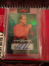 2026 leaf sports heroes nick saban autograph🔥2/7🔥look at photos🔥