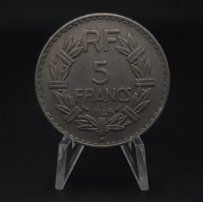 5 francs France 1949 B - Lavrillier en aluminium, TTB, sous pochette - Photo 1/2