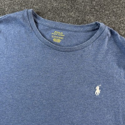 Polo Ralph Lauren T Shirt Mens L Blur Classic Fit Crew Neck White Pony EUC