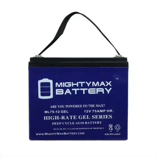 12-Volt 75 Ah GEL Rechargeable Sealed Lead Acid (SLA) Battery