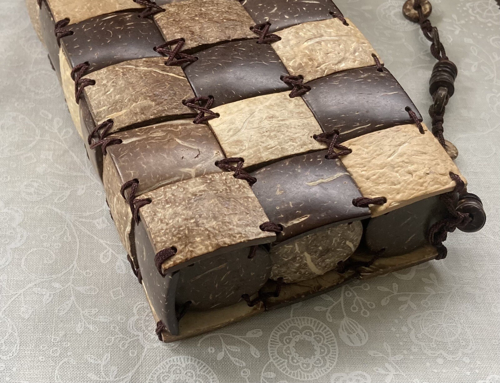 Coconut Shell Purse Tropical Patchwork Style Hand… - image 8