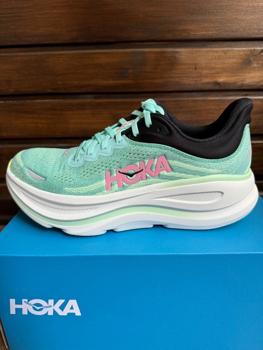 New Hoka Bondi 9 Women's Color Blue Spark/Mint Fluorite Size