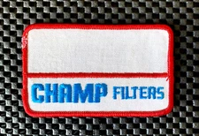 CHAMP FILTERS EMBROIDERED SEW ON PATCH AUTO OIL, AIR, CABIN FILTERS 4" x 2 1/2"