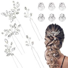 11PCS Rhinestones Bride Hair Pins Vintage Crystal Wedding Hairpins Hair Forks