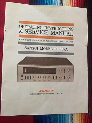Sansui TR-707A Owners Manual Vtg Transistor Multiplex Stereo Tuner Amplifier