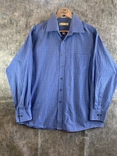 Michael Kors Men  s Button Down Shirt Size XL 17.5 X 34/35 Blue Stripe