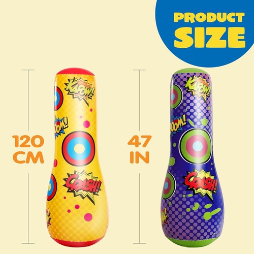 "Syncfun 2 x saco de boxeo inflable con acción de rebote para niños 47" - Imagen 4 de 10