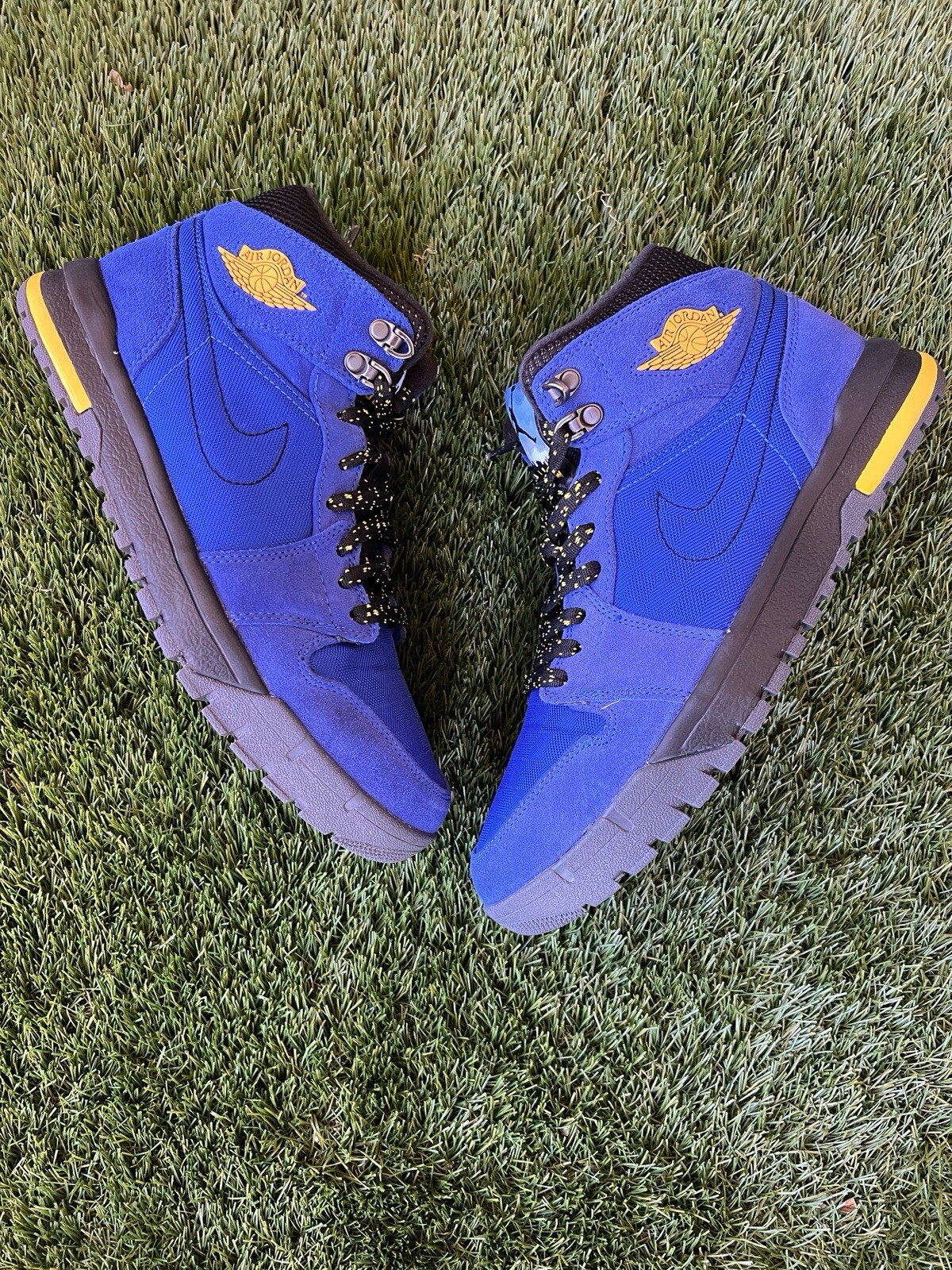 Nike Air Jordan 1 Retro LANEY OG 9 GSW Warriors Trek Boots Royal Blue Maize V 5