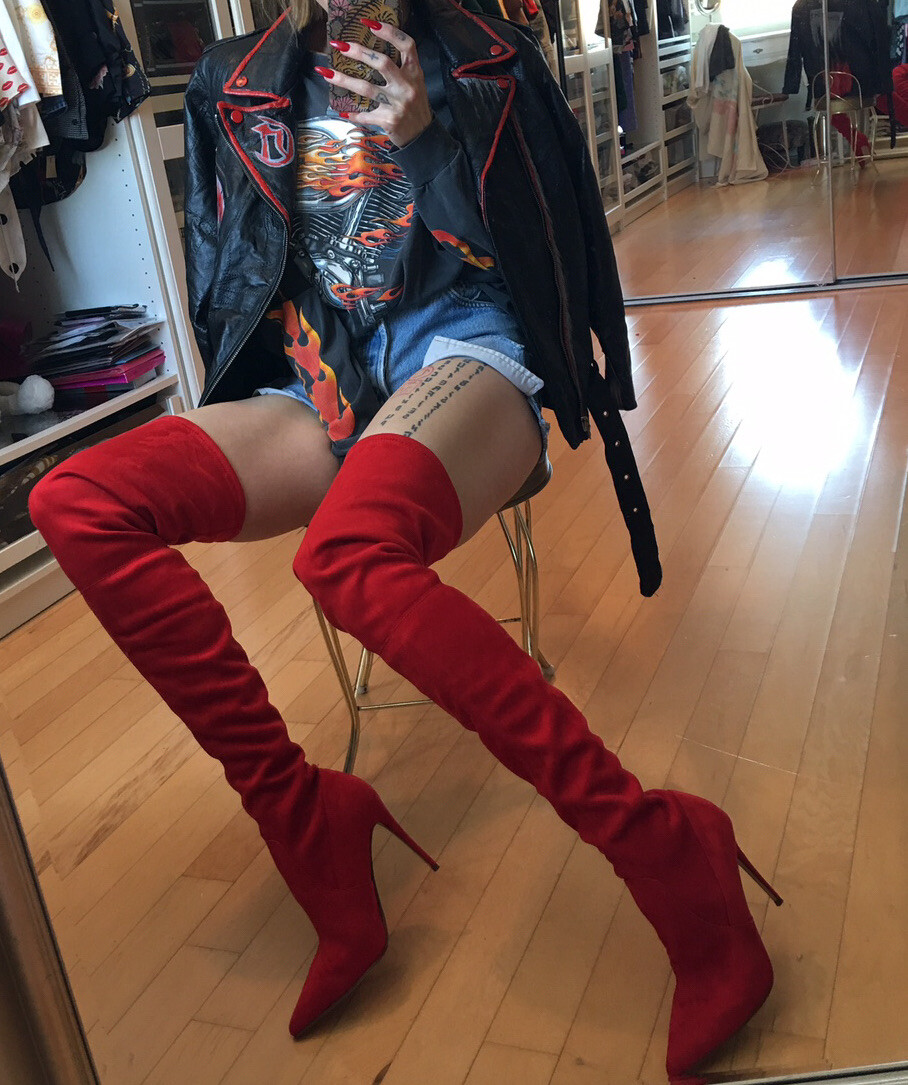 Steve Madden Dominique Red Faux Suede 