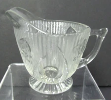 Iris & Herringbone Depression Glass Creamer Jeanette Glass 3"