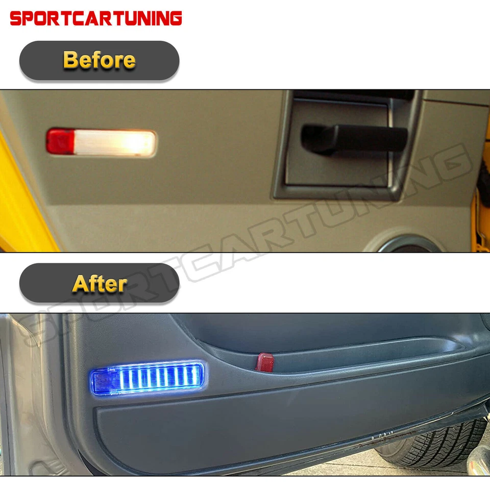 Pair LED Door Courtesy Light For Chevy GMC Sierra Silverado Suburban Tahoe Yukon - Image 3 of 4