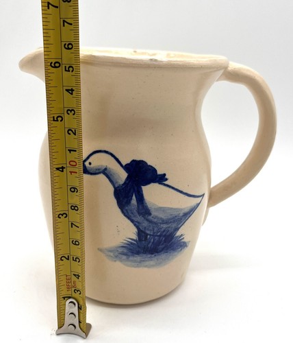 Jarra de gres Casey Pottery Marshall TX azul madre ganso 6 pulgadas vintage - Imagen 8 de 9