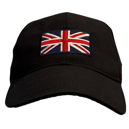 Adults Adjustable 5 Panel Cotton Baseball Cap with Embroidered Union Jack Emblem - Picture 4 of 4