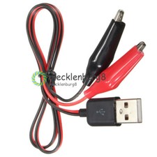 Alligator Test Clips Clamp to USB Male Connector Power Supply Adapter Cable