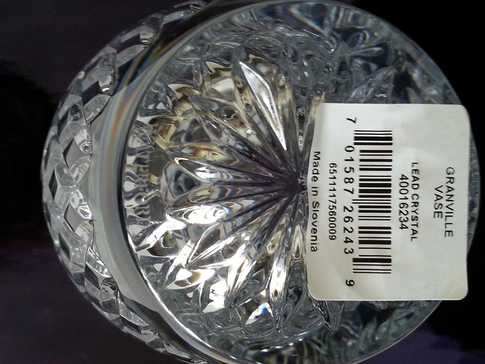 WATERFORD CRYSTAL GRANVILLE VASE BRAND NEW WITH BOX 8.5" HIGH MADE IN