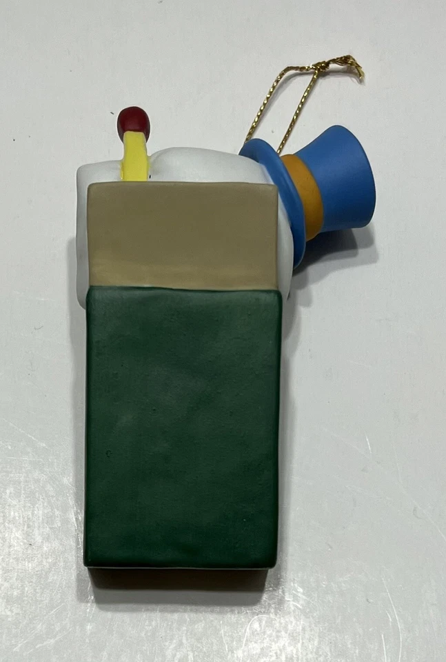 Disney Grolier Edición Dorada Jiminy Cricket Matchbox Caja de Adornos de Navidad RARO Foto 3 de 4