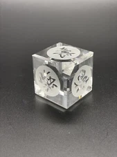 1.5" Crystal Glass Quartz Cube With Engraved Hieroglyphs