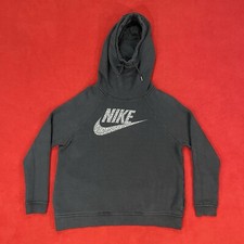 Nike Womens Hoodie Pullover Rally Funnel Neck Black Sweatshirt Large