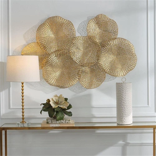 Uttermost Ripley Contemporary Iron Metal Wall Art in Gold Finish - Picture 2 of 5
