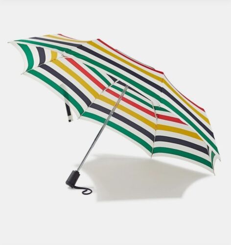 The Hudson’s Bay HBC Multi Stripe Compact Folding Umbrella New With Tags