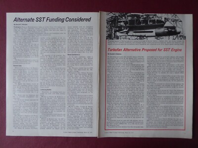 3/1971 ARTIKEL 2 SEITEN SST TURBOFAN GE.4 BOEING 2707 ÜBERSCHALLTRANSPORT