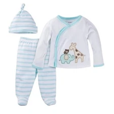 Gerber 3-Piece Unisex Light Aqua "Take Me Home' Set Size 0-3M BABY CLOTHES GIFT