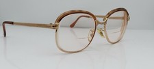 Vintage Universal Social Lady Brown Gold Metal Oval Sunglasses FRAMES ONLY Italy