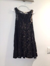 Free People Womens Lace Short Sleeve Dress Black Size Small