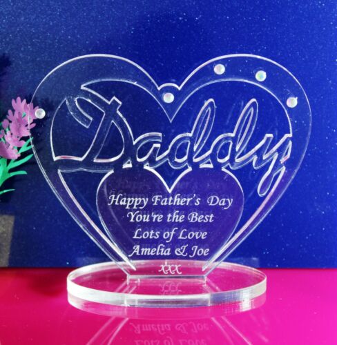 Personalised Heart for Daddy with message, Father's Day, Birthday Gift/Ornament  - Picture 1 of 7