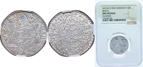 Morocco AH13211903 2½ Dirhams Silver 835 NGC UNC