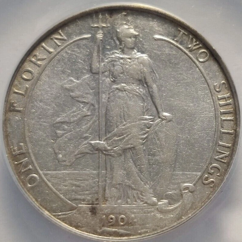 Great Britain 1904 Florin 2 Shilling XF40 Det Edward VII Silver Coin Key Date 3B - Image 4 of 4