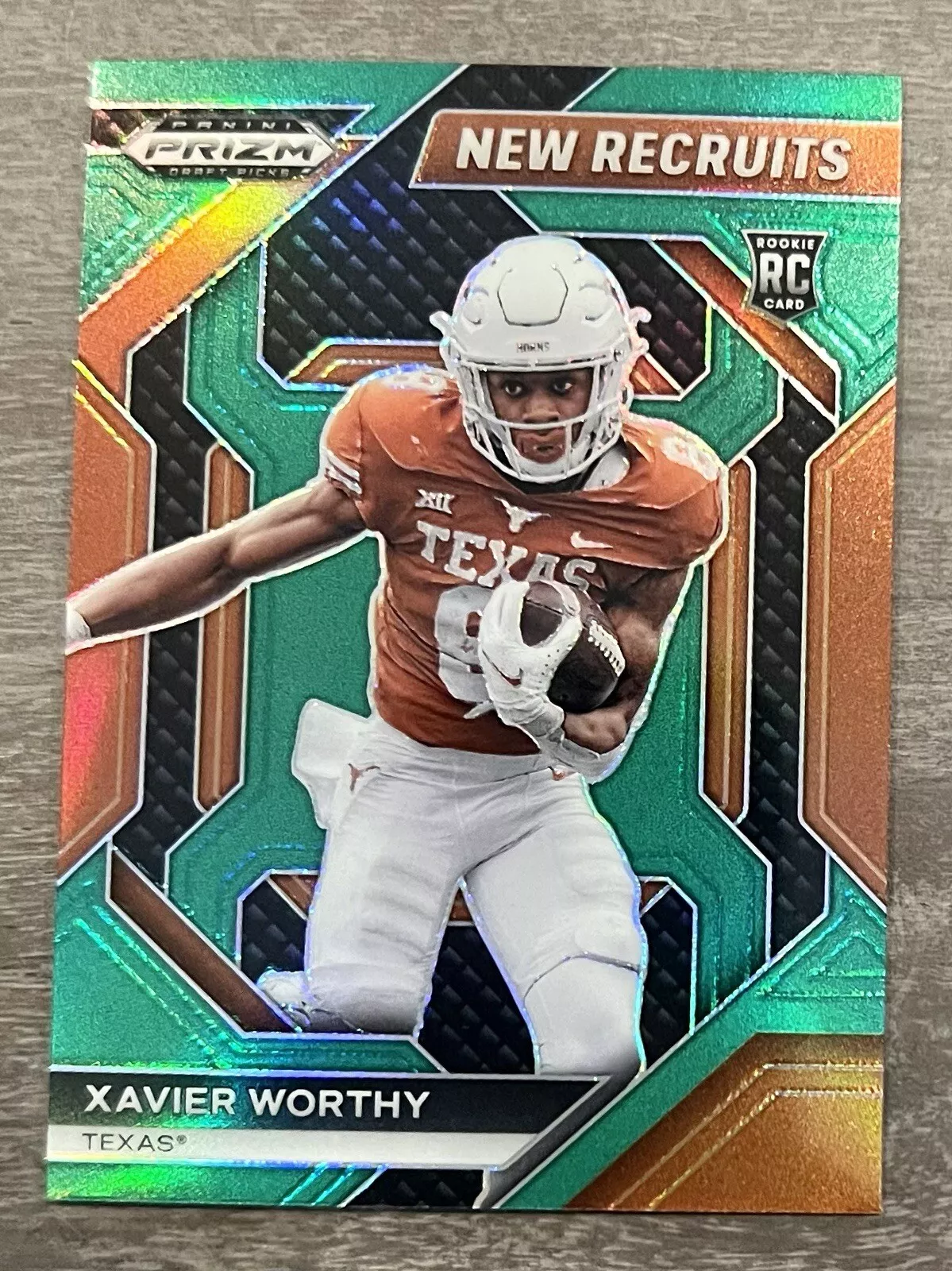 Xavier Worthy 2024 Prizm Draft Picks New Recruits Green Prizm RC