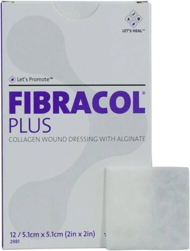 Apósito para heridas de colágeno FIBRACOL Plus 2" x 2" PK de 12