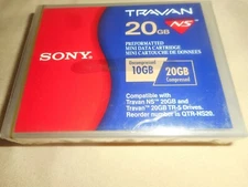 Sony QTR-NS20 Travan 10/20GB NS Mini Data Tape Cartridge Preformatted New Sealed