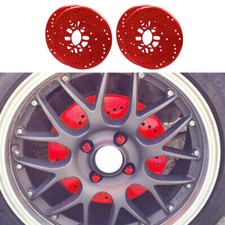 US Car Aluminum Wheel Brake Disc Cover Decorative Rotor Cross Drilled Set of 4