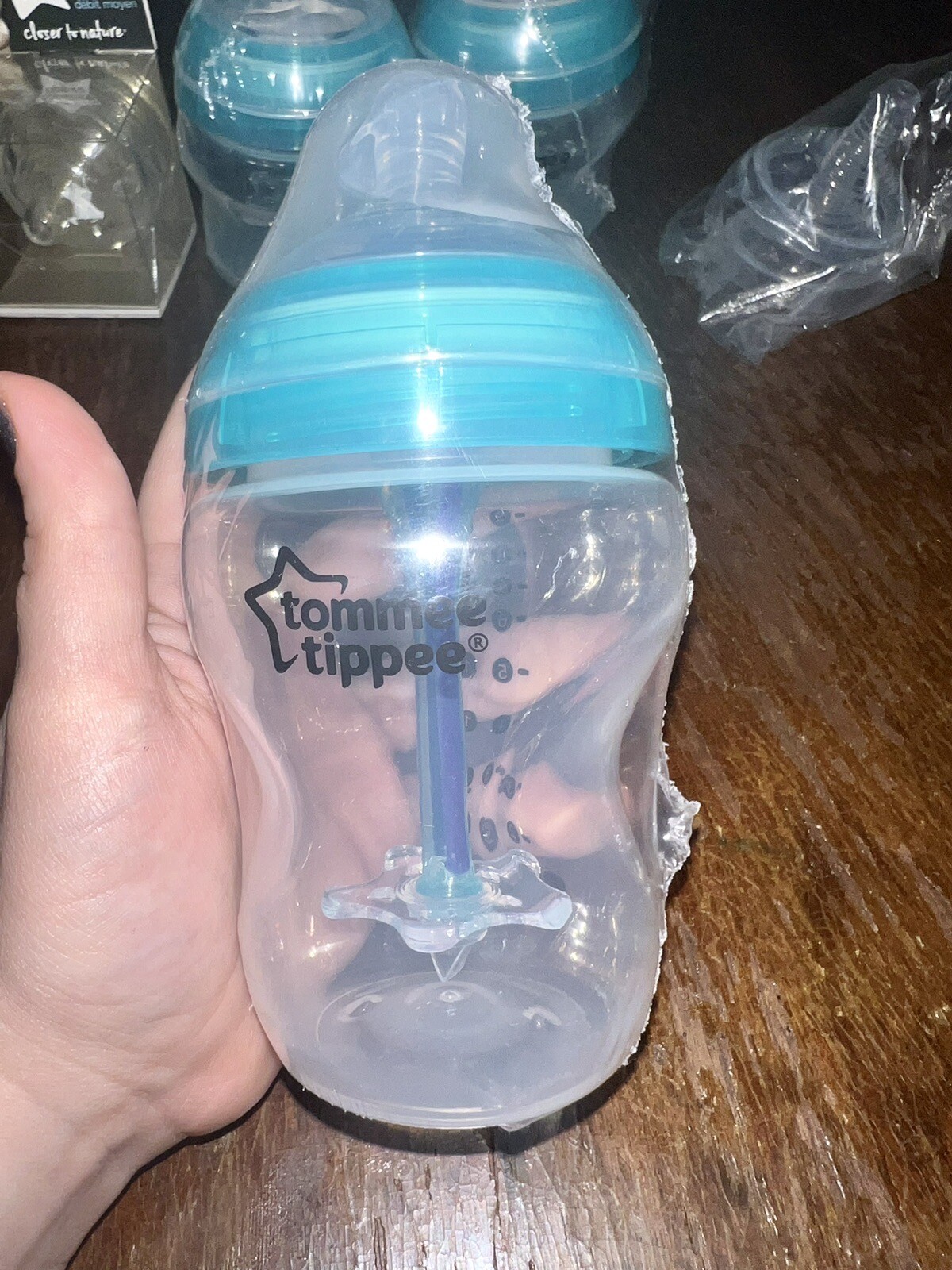 Tommy Tippee Advanced Anti Colic Blue Baby Bottles   9 & 5 oz Set Of 5 + Extras!