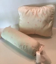 Glenna Jean Ava Pink Dot Scroll Pillow & Square Pillow Baby Girl Nursery Decor