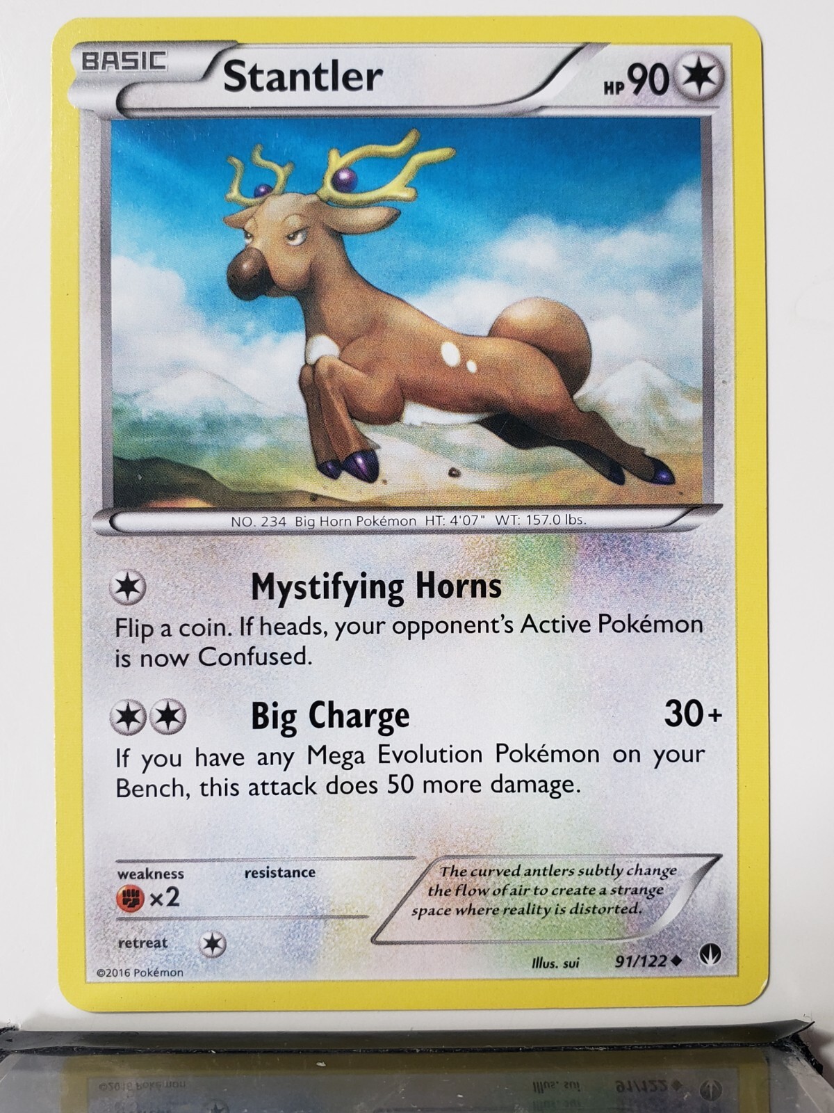 Stantler 91/122 VLP / NM - XY Breakpoint Pokemon Card - Sui Art