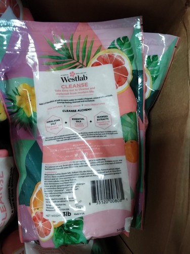 3 libras sales de Epsom del Himalaya hierba de limón rosa pomelo baño vegano limpieza Westlab - Imagen 6 de 7