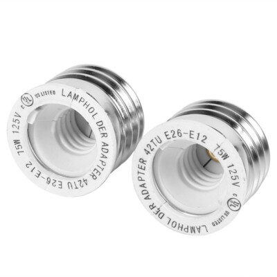 E26 to E12 Medium Screw to Candelabra Socket Light Bulb Adapter Base Converter