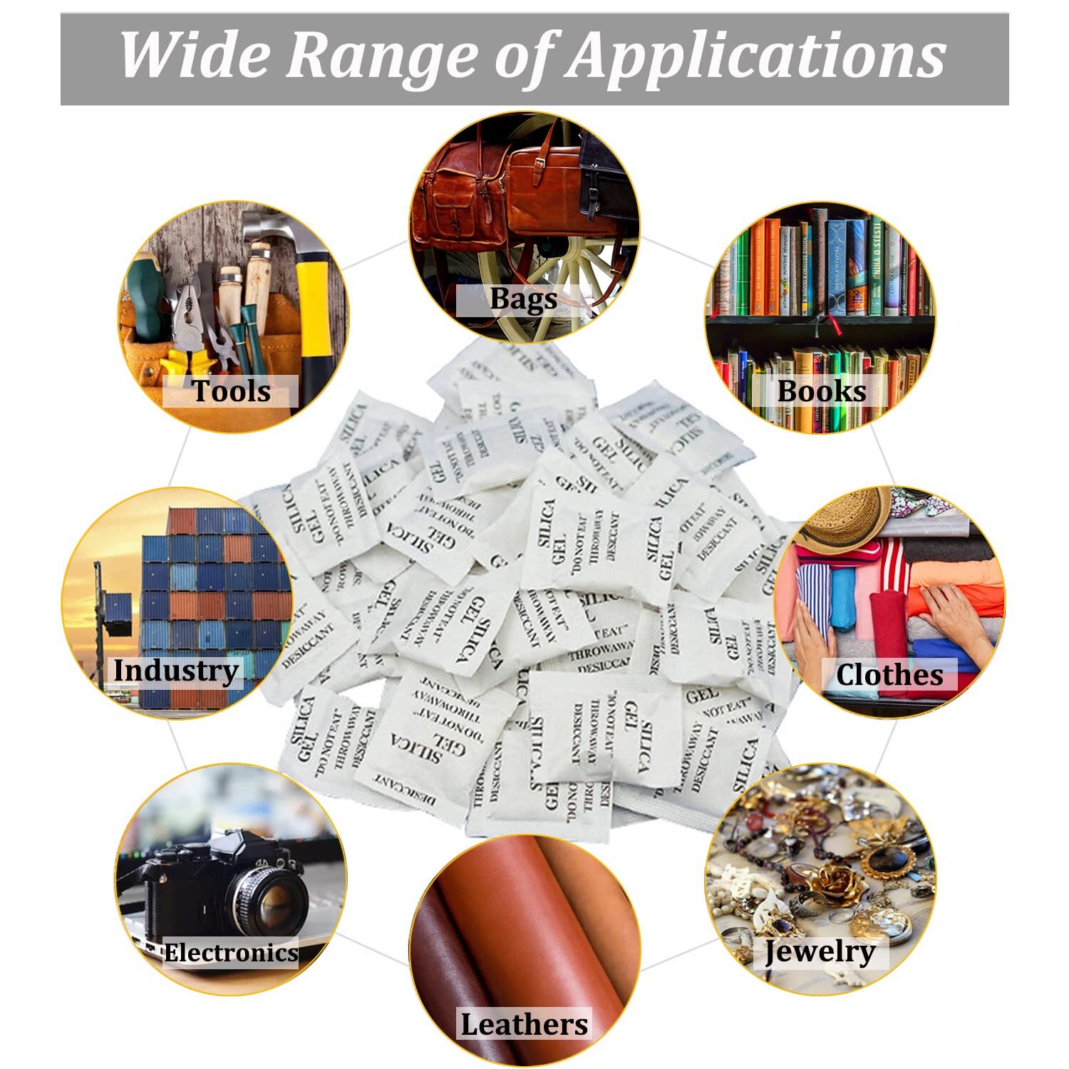 50PCS Silica Gel 5g Moisture Absorber Packets Desiccant for Storage & Dehumidify